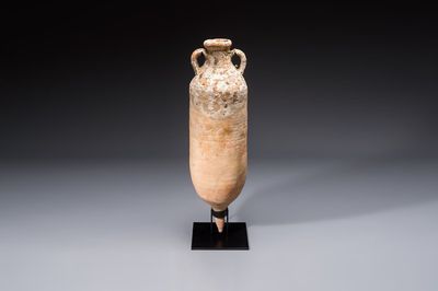 A large Roman pottery wine or fish oil transport amphora with marine encrustation, North Africa, 4/5th C.
