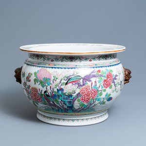 A large round Chinese famille rose-style jardinière, Samson, Paris, 19th C. — 照片 1