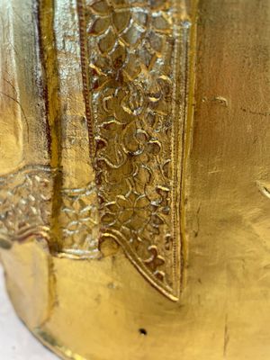 A large Sino-Tibetan gilt bronze Buddha on wooden stand, Ming — photo 14