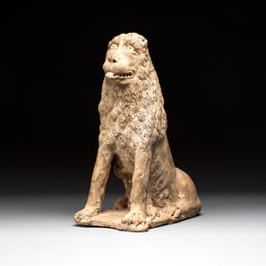 A large terracotta model of a lion with cub, Portugal or Spain, 16/17th C. — photo 1