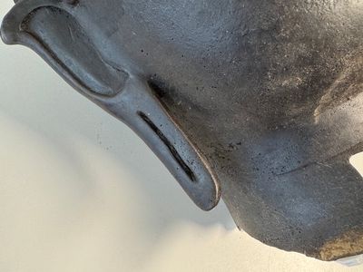 A large Thai bronze Buddha head, Sukhothai period, 15th C. — photo 12