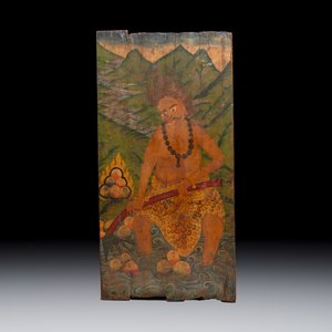 A Tibetan painted panel or door, 19th C. — foto 1