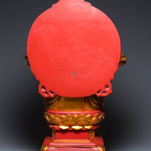 A large Vietnamese red-and-gilt-lacquered wood sculpture of Avalokitesvara with 18 arms, 19/20th C. — 照片 4