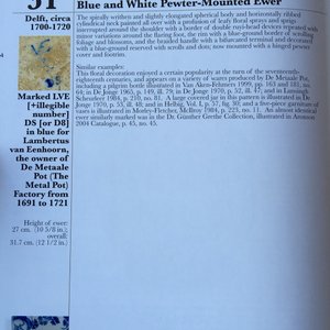 A large white Delft pewter-mounted jug with rope twist handle, 17th C. — photo 10