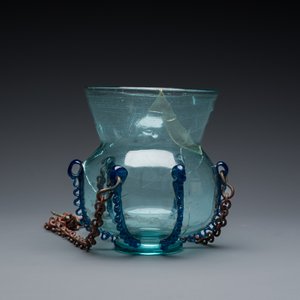 A light blue glass mosque lamp, Syria or Persia, 10th C. — photo 7