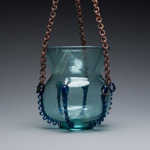 A light blue glass mosque lamp, Syria or Persia, 10th C. — photo 9