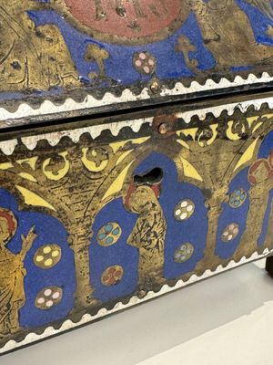 A Limoges champlevé enamel reliquary casket depicting the murder of Thomas Becket, France — photo 5