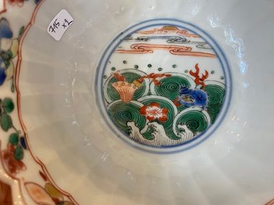 A lobed Chinese famille verte dish and a bowl, Kangxi — photo 3