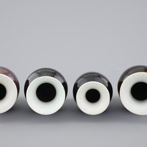 A lot of 3 Chinese mirror black and a flambe-glazed vase, 19/20th C. — photo 2