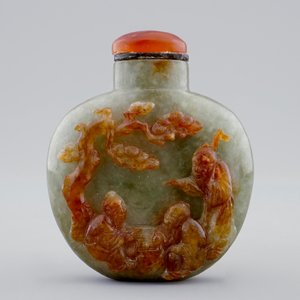A lot of 4 Chinese snuff bottles in glass and jade, 18/20th C. — 照片 14
