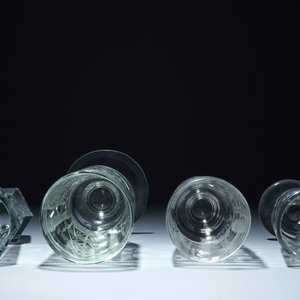 A lot of 4 engraved masonic subject glasses, freemasonry, 20th C. — 照片 6