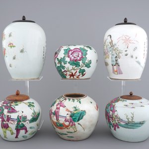 A lot of 6 Chinese famille rose ginger jars, 19/20th C. — 照片 2