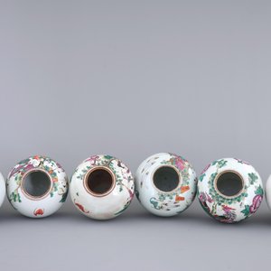 A lot of 6 Chinese famille rose ginger jars, 19/20th C. — 照片 5