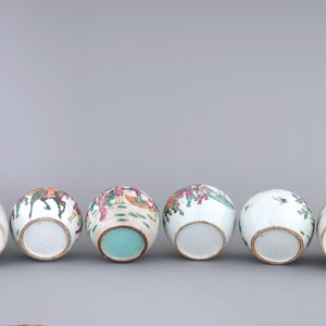 A lot of 6 Chinese famille rose ginger jars, 19/20th C. — 照片 6