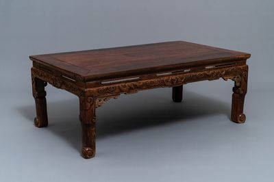 A low Chinese rectangular wooden table, kangzhuo, Ming or later