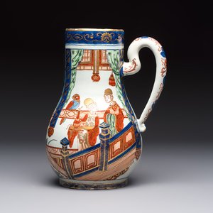 A magnificent polychrome Dutch Delft chinoiserie ewer, first quarter 18th C. — photo 1