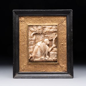 A Malines alabaster carving with Mary Magdalene, illegibly signed, ca. 1600 — 照片 1