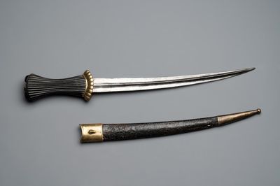 A Mamluk dagger and scabbard of the imperial guard, 19th C.