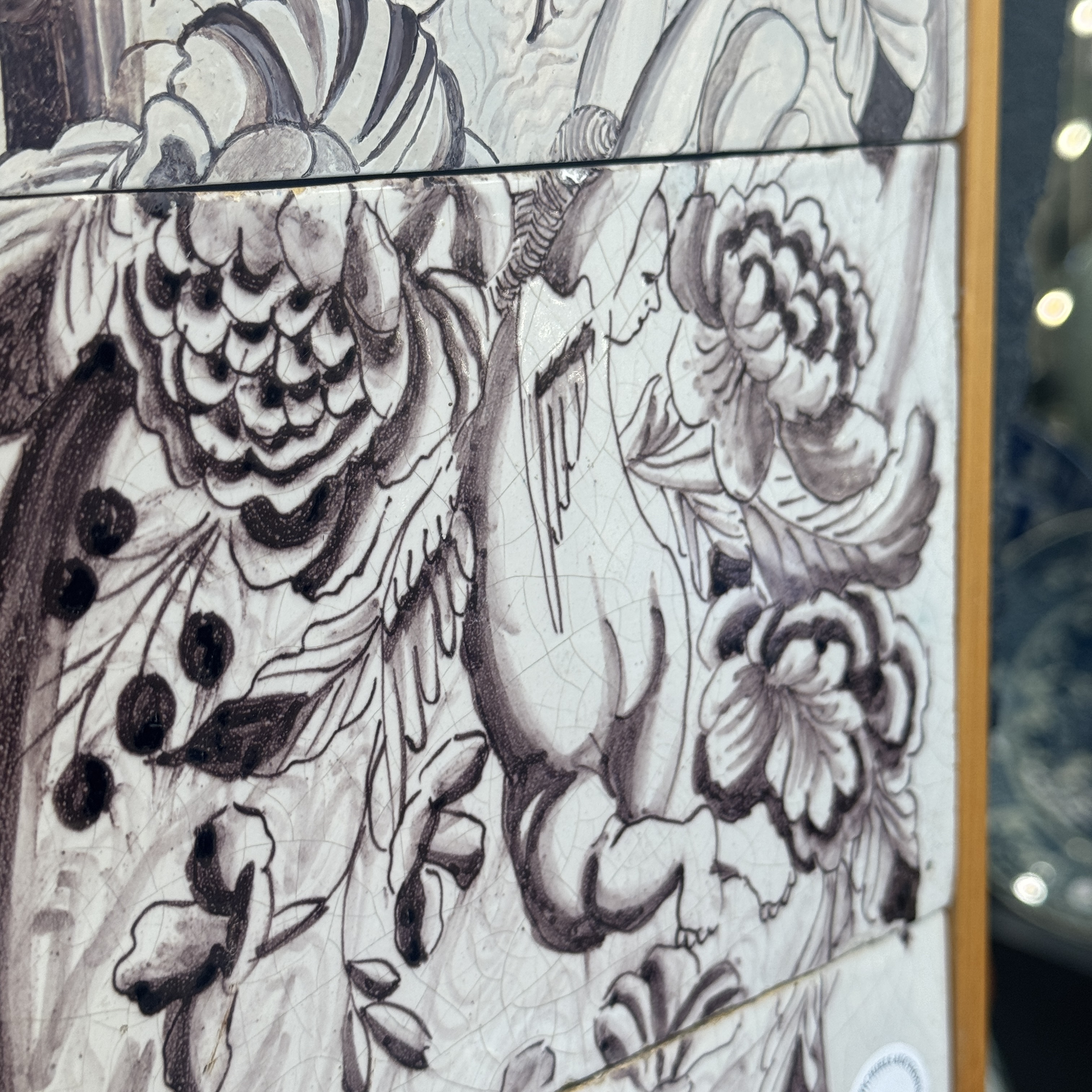 A manganese Dutch Delft 12-piece tile pillar with cherubs — foto 9