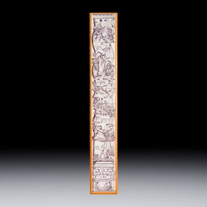 A manganese Dutch Delft 12-piece tile pillar with cherubs — foto 1