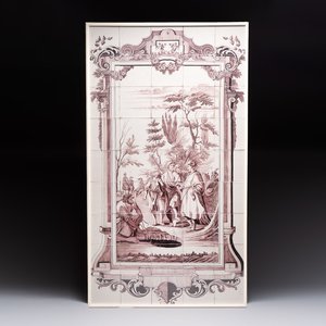 A manganese Dutch Delft 'biblical subject' tile mural, Aalmis, Rotterdam, 18th C. — photo 1