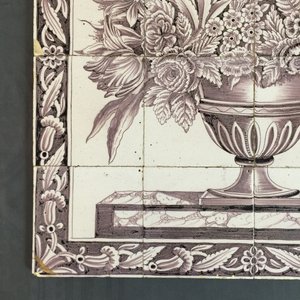 A manganese Dutch Delft tile panel with a flowervase, 2nd half 18th C. — 照片 4