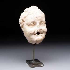 A marble 'putto head' fountain spout, France or Italy, 19th C. or earlier — 照片 1