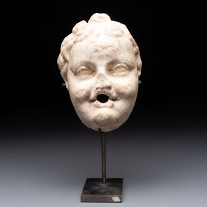 A marble 'putto head' fountain spout, France or Italy, 19th C. or earlier — 照片 2