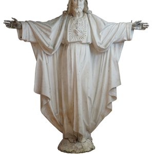 A massive 190 cm plaster cast of the "Most Sacred Heart of Jesus", mid 20th C., Bruges — photo 1