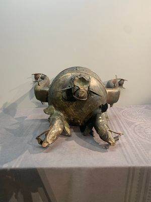 A massive Chinese archaistic bronze 'elephant' censer and cover, Ming — photo 6