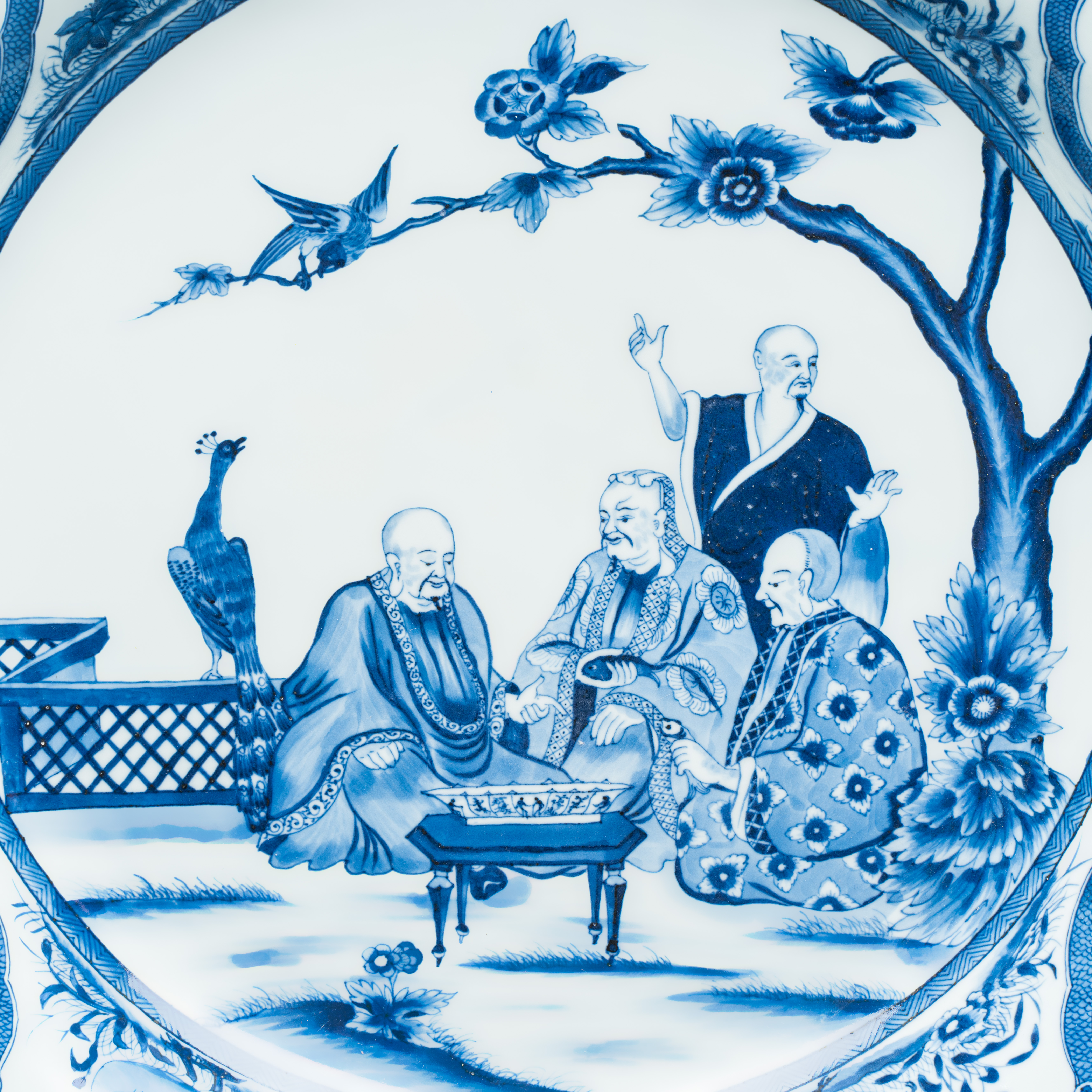 A massive Chinese blue and white 'Doctor's Visit' dish after Cornelis Pronk — photo 4