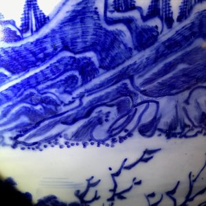 A massive Chinese blue and white fish bowl, 19th C. — photo 12
