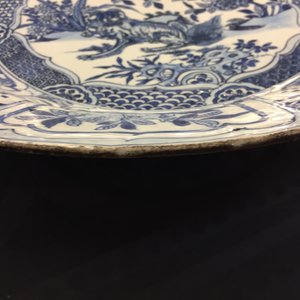 A massive Chinese blue and white kraak porcelain dish with a lion, Ming, Wanli — 照片 4