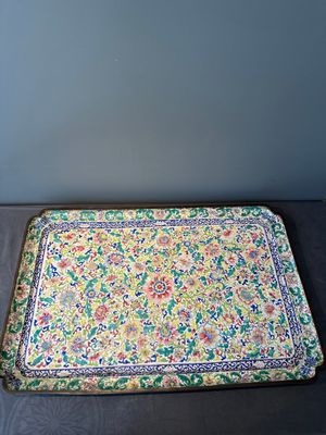 A massive Chinese Canton enamel rectangular tray with floral design, Yongzheng/Qianlong — foto 1