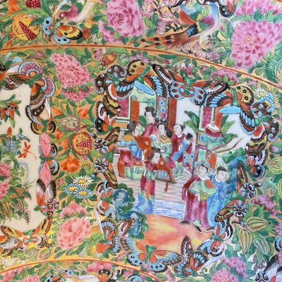 A massive Chinese Canton export famille rose punch bowl with narrative design — photo 8