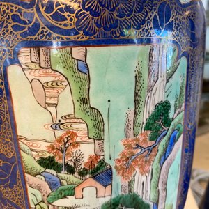 A massive Chinese famille verte on powder blue-ground rouleau vase, Kangxi — photo 25