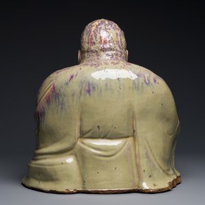 A massive Chinese flambé-glazed Shiwan pottery figure of Buddha, 18/19th C. — photo 6