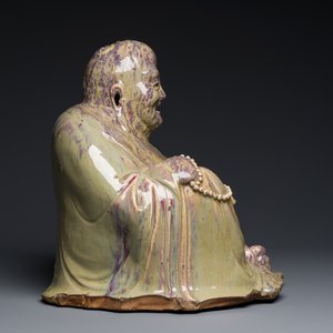 A massive Chinese flambé-glazed Shiwan pottery figure of Buddha, 18/19th C. — photo 7