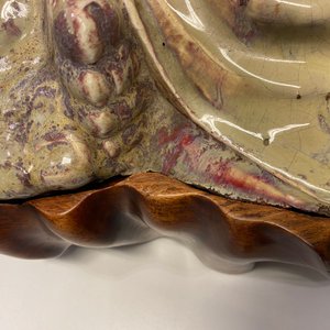A massive Chinese flambé-glazed Shiwan pottery figure of Buddha, 18/19th C. — photo 11