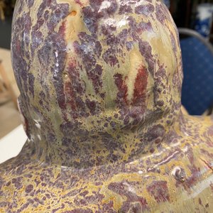 A massive Chinese flambé-glazed Shiwan pottery figure of Buddha, 18/19th C. — photo 29