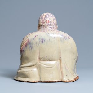 A massive Chinese flambé-glazed Shiwan pottery figure of Buddha, 18/19th C. — photo 4