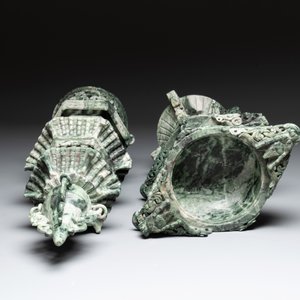 A massive Chinese jade pagoda on wooden stand, 20th C. — 照片 7