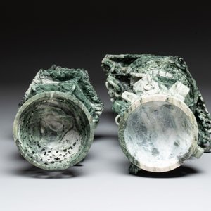 A massive Chinese jade pagoda on wooden stand, 20th C. — 照片 9