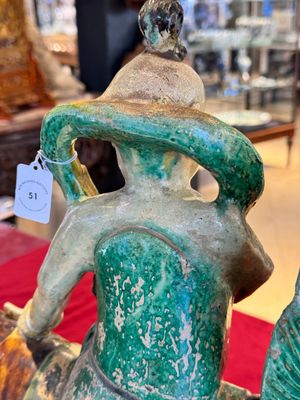 A massive Chinese sancai-glazed roof tile in shape of a horse rider, Ming — photo 16