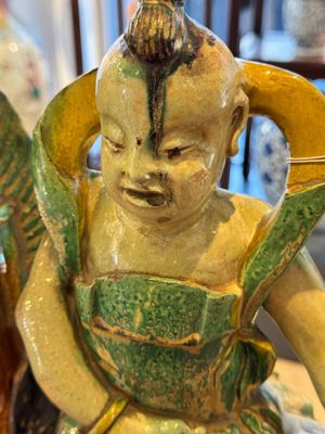 A massive Chinese sancai-glazed roof tile in shape of a horse rider, Ming — photo 18