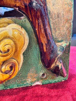 A massive Chinese sancai-glazed roof tile in shape of a horse rider, Ming — photo 20
