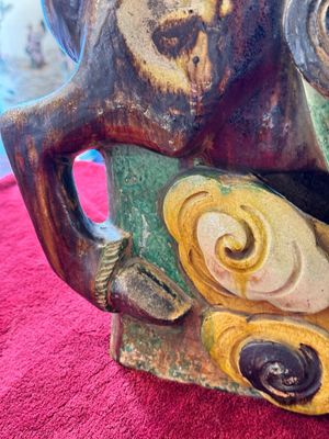 A massive Chinese sancai-glazed roof tile in shape of a horse rider, Ming — photo 21