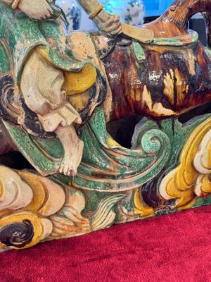 A massive Chinese sancai-glazed roof tile in shape of a horse rider, Ming — photo 7