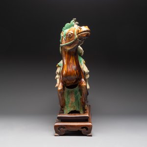 A massive Chinese sancai-glazed roof tile in shape of a horse rider, Ming — photo 3