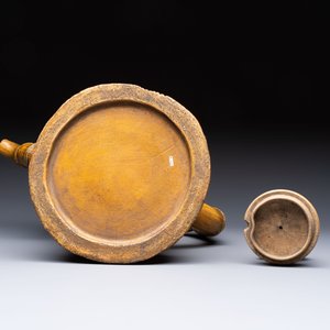 A massive Chinese Yixing stoneware 'bamboo' teapot, signed Wei Guojun 魏國軍, 20th C. — photo 7